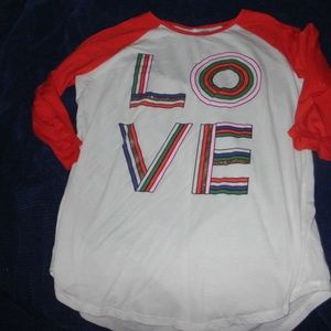 LOVE LONG SLEEVE T-SHIRT OLD NAVY XXL 16 Youth kids teen fits MEDIUM Adult